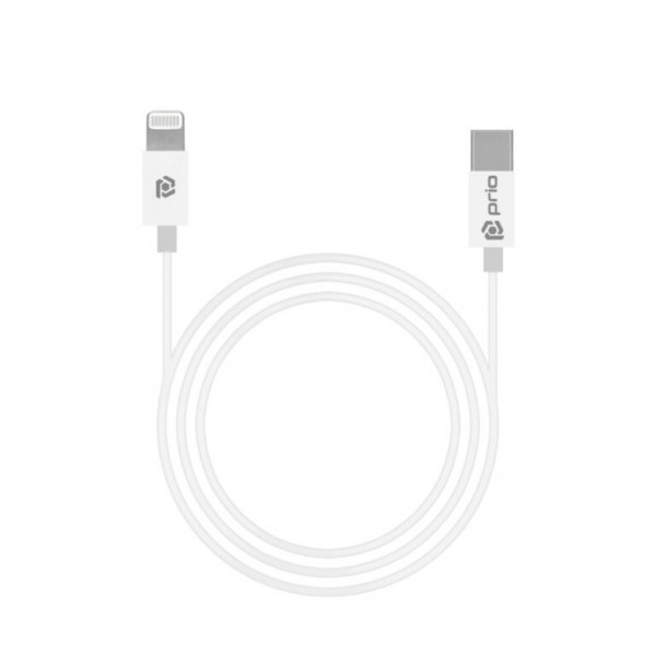 prio Charge&amp;Sync USB C zu Lightning Kabel Mfi zertifiziert 1m weiß