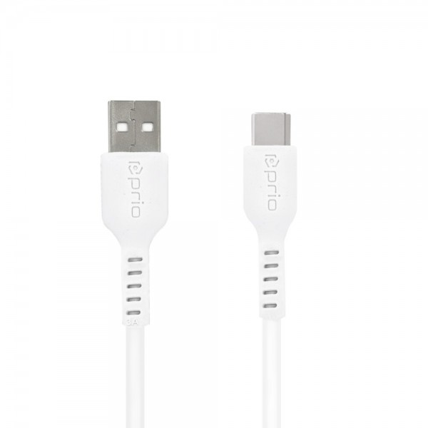 prio High-Speed Charge &amp; Sync USB C to USB A Cable 3A 1.2m white