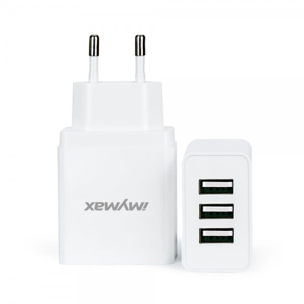 iMYMAX Smart Reiseladegerät für weißes S3 3fach USB